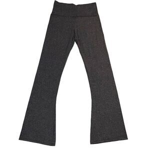 deb Womens Pants Flare Leg Athletic Casual Fold Over Waist Stretchy Gray Large